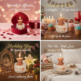Bear Candles Gift For Women Men 2.76" Candle Jar For Mother Father Auntie Birthday Novelty Bear Candles Christmas House Warming Gift For Friends Sister Bestie