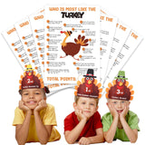 33 Thanksgiving Games For Adults Kids 30 Players Who Is Most Like The Turkey Game Cards With 3 Turkey Headbands Fall Thanksgiving Party Games For Family Activity Classroom Friendsgiving Favor