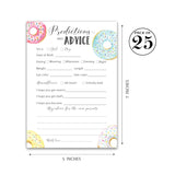 Donut Prediction And Advice Cards - Pack Of 25 - Doughnut Baby Shower Games, Pink Blue Game, New Parents, Mom & Dad To Be, Mommy & Daddy Message, Couples Coed Shower Activity Keepsake Book G850-Pdav