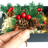20 Pack Artificial Christmas Tree Picks Assorted Red Berry Pine Picks With Pinecones For Christmas Flower Arrangements Wreaths And Holiday Decorations(A)