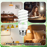 E26 13W CFL Light Bulbs T2 Spiral 2700K Soft White 900 Lumens 60W Equivalent 6 Pack