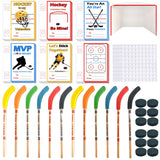 12 Pack Hockey Valentine'S Day Cards, Pencils With Erasers, Mini Hockey Pucks, Hockey Goal For School Classroom Gift Exchange, Valentine Party Favor Supplies