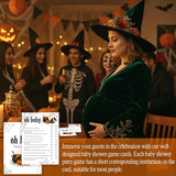 Hilarious Baby Shower Games, Halloween Oh Baby True Or False, 30 Double-Sided Fill In Game Cards For Little Ghost Gender Reveal Spooky Party Favor Supplies - D06