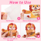 48Pcs Animal Valentines Day Candy Holder Gift Cards, Cute Valentine Craft Greeting Cards Bulk For School Gifts Exchange Classroom Prize Party Favors