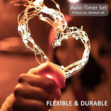 10 Pack 33FT 100 LED Fairy String Lights Battery Operated Warm White with Remote Control Timer Waterproof Twinkle Lights for Indoor Outdoor Bedroom Wedding Christmas Decor