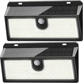 2 Pack 452 LED Solar Motion Lights 2000LM IP65 Waterproof Wireless Security Lights