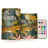 Flickering Flameless Candles, Zebra Wild Animal Tiger Led Candles With Remote Timer, Battery Operated Candle For Valentine Wedding Halloween Christmas Decor - Set Of 2