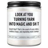 Funny Crocheting Candle, Knitting Gifts For Women, Men, Crochet Gifts For Crocheters, Knitters, Crafters, Yarn Lovers, Knitting Accessories, Birthday, Christmas Presents For People Who Knit