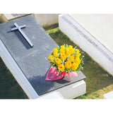Artificial Flowers For Cemetery, Cemetery Flowers For Grave With 18 Silk Memorial Rose Flowers For Grave Vase Headstones Graveyard Decorations (Yellow)