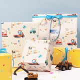 Construction Wrapping Paper - 17 Inches X 33 Feet (47 Sq. Ft. Ttl.) Reversible Gift Wrap Happy Birthday, Trucks, Balloons Design For Birthday, Baby Shower, Party, Holiday, Boys Girls Kids