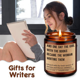 Book Candle, Writing Writer Gifts For Women, New Author, Creative Gifts For Writers Future, Published Author, Aspiring Book Lover Reader, Valentines First Book'S Inspirational Literary Candles