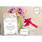 Boho Bridal Shower Decorations,Date Night Games,Date Night Ideas,Wedding Shower Game,Rustic Bridal Shower Decorations,Popular Bridal Shower Game,Set Including 1 Sign And 50 Date Night Ideas Cards-06