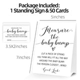 Baby Shower Games Measure The Baby Bump Sign, How Big Is Mommy'S Belly Party Favors Supplies, 5X7 Inch Kraft Standing Sign And 50 Guessing Cards, Minimalist 01