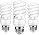 E26 13W CFL Light Bulbs T2 Spiral 2700K Soft White 900 Lumens 60W Equivalent UL Approved 3 Pack