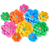 10 Set Mexican Paper Flowers Decorations For Wall Diy Fiesta Bulletin Board 3D Handcrafted Paper Flowers Backdrop Decoration For Mexican And Holiday Party (Bright)