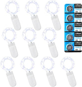 10 Pack Battery Operated Fairy Lights 3.3FT 10 LED Cool White Copper Wire Mini String Lights for Wedding Gift Box Christmas Party Decor