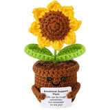 Sunflower Valentines Day Gifts For Her Him Crochet Sunflower Get Well Gifts For Women Emotional Support Plush Plant For Desk Decor