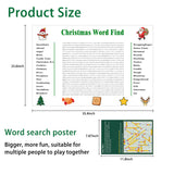 Giant Christmas Word Search Poster - 35.4"X23.6" Wall Game With 30 Words For Family & Office Parties