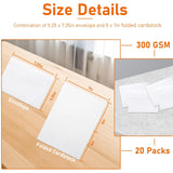 White Blank Cards And Envelopes 5 X 7 Heavyweight Folded Cardstock And Printable A7 Envelopes Self Seal 20 Packs For Greeting Cards, Wedding Invitations, Thank You Cards, Party