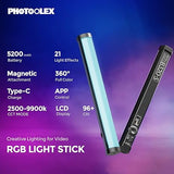 RGB Tube Light 5200mAh Magnetic Handheld LED Video Light Wand 2500K 9900K for Studio Vlog
