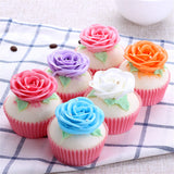 6 Pcs Realistic Artificial Rose Cupcake Model Fake Cake Model Photography Props Decoration