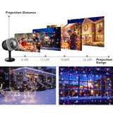Christmas Snowfall Projector Lights, Led Light Projector,Outdoor Holiday Lights With Clear Rotating Snow Falling Lamp For Halloween Xmas Party Garden Landscape Decoration