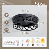 12.5 Inch Gold Drum Ceiling Light Cream White Pleated Fabric Semi Flush Mount Fixture