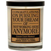 Funny Going Away Gifts For Coworkers, Boss, Women Men - Presents For Best Friend, New Job, Leaving, Retirement, Administrative Assistant, Promotion, Scented Birthday Candle, Soy Wax, Made In The Usa