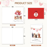 24Pack Valentines Day Cards With Envelopes & Cartoon Stickers, 4 Cute And Fun Dog Designs, Blank Inside For Valentines Day Gift, Boys & Girls Classroom Exchanges, V-Day Parties, 4" X 6"