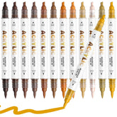 Brown Acrylic Paint Pens, Water Based 12 Colors Dual Tip Acrylic Paint Markers For Rock Painting Wood, Glass, Ceramic, Canvas, Fabric, Stone, Diy Crafts Making Art Supplies