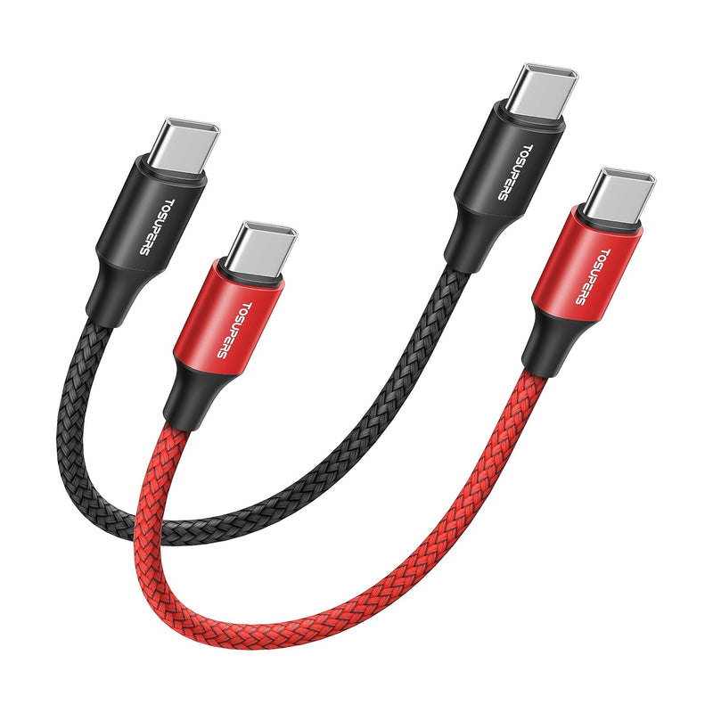 Short Usb C To Usb C Cable 1Ft, 2-Pack Pd 60W Fast Charging Usb Type C To Type
