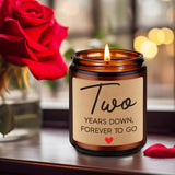 2 Year Anniversary Candle Gifts For Him Her Boyfriend Gf Wife Husband - Cotton 2Nd Anniversary Couple Gifts Ideas - Two Year Wedding Anniv. Presents For Couples, Happy Second Anniv.