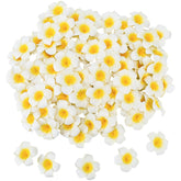 100Pcs 1.9'' White Hawaiian Plumeria Foam Flower Heads, Artificial Frangipani With Petal For Hair Clips, Lei Making Supplies, Hat Cap Ornament, Diy Floral Craft Decor, Spring Wedding Beach Party Home