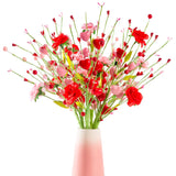 Valentine’S Day Artificial Rose Bouquets 5 Pack, Red & Pink Roses With Heart Picks & Berries, Fake Flowers For Valentine Gifts, Mother’S Day Bouquets, Wedding, Anniversary Parties & Home Decor