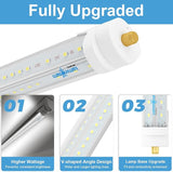 20 Pack 8FT T8 LED Bulbs 100W 12000LM 6000K V Shaped Dual End Ballast Bypass Tube Lights