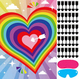 Valentines Games For Kids Pin The Arrow On The Heart Valentines Day Party Games Supplies, Large Valentines Pin Game Poster With 30 Arrow Stickers