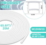 65.6FT Flexible Silicone LED Channel White 10x10mm Waterproof Neon Rope Tube for 6mm Strip Lights