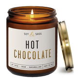 Hot Chocolate Candle - W/Hot Cocoa And Cream Candle I Infused With Scented Essential Oils I 9Oz Reusable Jar, Long-Lasting 50 Hour Burn I Non-Toxic I Made In The Usa