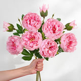 3Pcs Real Touch Peonies Artificial Flowers, 22In Pink Fake Peonies Artificial Peonies Flowers Latex Large Faux Peony Flowers For Centerpiece Table Wedding Party Home Decor