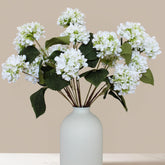 Real Touch Hydrangea Flowers 5 Stems (15 Heads) Artificial, Small Faux Hydrangea Flowers With Stems For Table Decor, Mini Silk Floral Arrangements Bouquet, Hortensias Artificiales, Snowball Viburnum