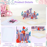 Best Mother Day Card - 3D #1 Mom Flower Pop Up Birthday Card With Envelope 2025 Mothers Day Gift For Mom Grandmom Stepmother Mother-In-Law