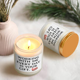 Coworker Christmas Gifts - Lavender Scented Candle, Funny For Men & Women (7 Oz, White)