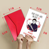 Funny Movie Valentine'S Day Card For Lover, Romantic Valentines Cards For Boyfriend Girlfriend, Humorous Michael Myers Love Card, Envelope Included.