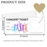 Concert Ticket Scratch Reveal Card?5 Set Make Your Own Diy Gig Ticket, Surprise Reveal Card Gift For Holiday, Christmas, Wedding, Birthday, Anniversary, Party Supply(3.5"X8" Gold)-C012