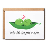 We'Re Like Two Peas In A Pod - Peas Card - Peas Anniversary Card - Valentine'S Day Card - Cute Anniversary Card - Romantic Card - Love Card, White
