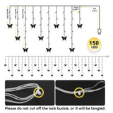 Butterfly String Lights, 150 Led 20.9Ft Butterfly Curtain Lights 8 Modes Usb Power With Remote Control Butterfly Decorat