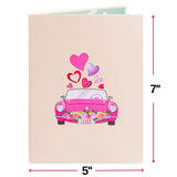 3D Road To Love Valentines Day Pop Up Card, Gift For Valentines Day, Mothers Day, Birthday, Wedding, Anniversary, All Occasion - 5" X 7" Cover - Includes Envelope And Note Tag