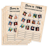 40Th Birthday Party Games, Born In 1986 Games, Birthday Party Supplies For Adults, Pack Of 30 Cards
