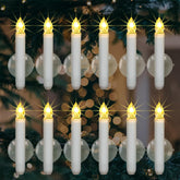12Pcs Christmas Led Window Candles With 6H Timer, 2X Brighter Flameless Taper Candle With Suction Cups Battery Operated For Window, Flickering Candlesticks For Christmas Home Wedding Decor
