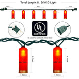8.5Ft Led Shotgun Shell String Light, 8.5Ft Outdoor Red Bullet Shaped Light With 10 Led 3D Bullets Lights, Connectable C